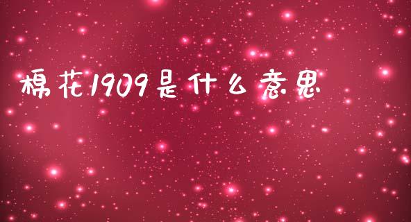 棉花1909是什么意思_https://wap.yjjixie.cn_商业资讯_第1张