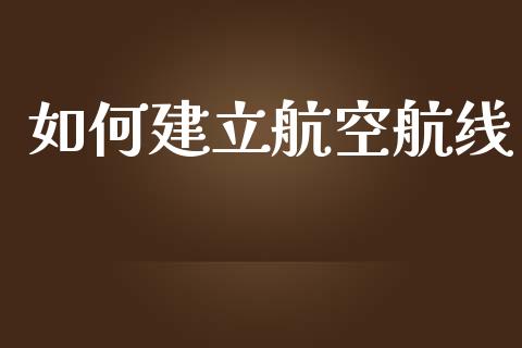 如何建立航空航线_https://wap.yjjixie.cn_保险理财_第1张