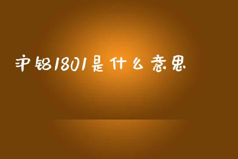 沪铝1801是什么意思_https://wap.yjjixie.cn_保险理财_第1张