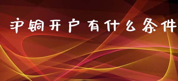 沪铜开户有什么条件_https://wap.yjjixie.cn_商业资讯_第1张
