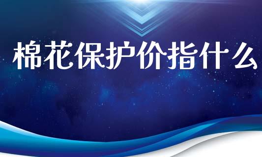 棉花保护价指什么_https://wap.yjjixie.cn_保险理财_第1张