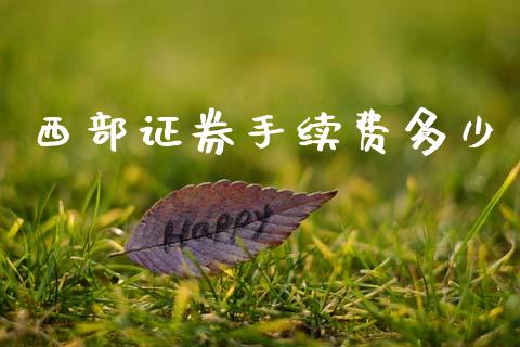 西部证券手续费多少_https://wap.yjjixie.cn_保险理财_第1张