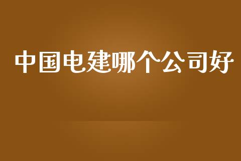 中国电建哪个公司好_https://wap.yjjixie.cn_商业资讯_第1张