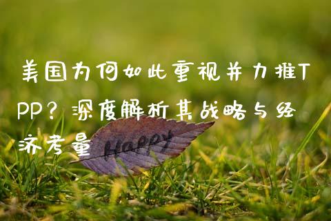 美国为何如此重视并力推TPP？深度解析其战略与经济考量_https://wap.yjjixie.cn_保险理财_第1张