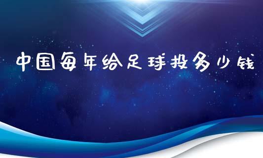 中国每年给足球投多少钱_https://wap.yjjixie.cn_保险理财_第1张