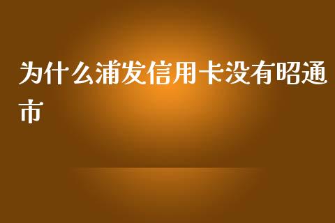 为什么浦发信用卡没有昭通市_https://wap.yjjixie.cn_商业资讯_第1张