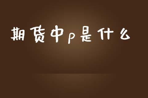 期货中p是什么_https://wap.yjjixie.cn_港股行情_第1张