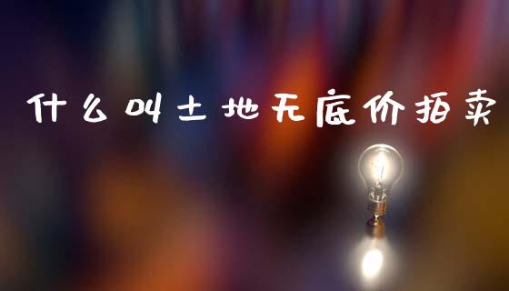 什么叫土地无底价拍卖_https://wap.yjjixie.cn_保险理财_第1张