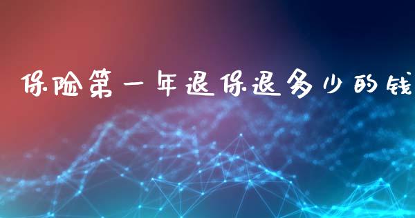 保险第一年退保退多少的钱_https://wap.yjjixie.cn_保险理财_第1张