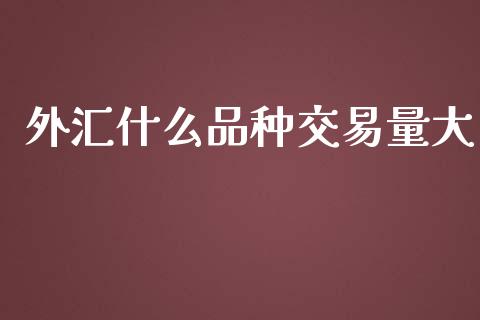 外汇什么品种交易量大_https://wap.yjjixie.cn_保险理财_第1张