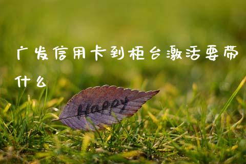广发信用卡到柜台激活要带什么_https://wap.yjjixie.cn_证券市场_第1张
