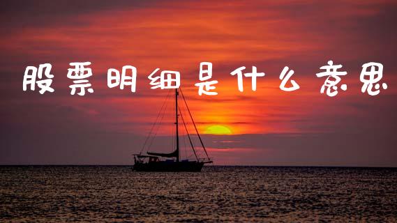 股票明细是什么意思_https://wap.yjjixie.cn_商业资讯_第1张