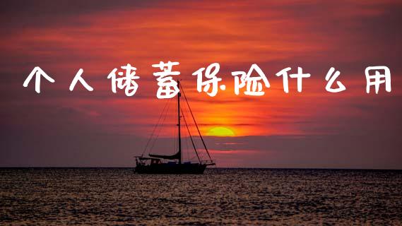 个人储蓄保险什么用_https://wap.yjjixie.cn_商业资讯_第1张