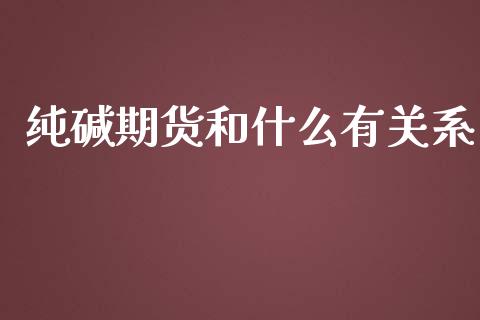 纯碱期货和什么有关系_https://wap.yjjixie.cn_证券市场_第1张