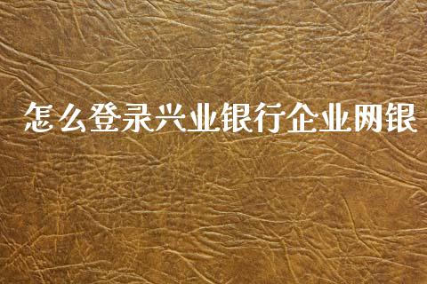 怎么登录兴业银行企业网银_https://wap.yjjixie.cn_保险理财_第1张