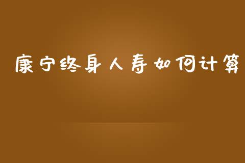 康宁终身人寿如何计算_https://wap.yjjixie.cn_证券市场_第1张
