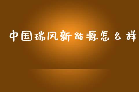 中国瑞风新能源怎么样_https://wap.yjjixie.cn_保险理财_第1张