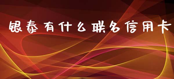 银泰有什么联名信用卡_https://wap.yjjixie.cn_保险理财_第1张