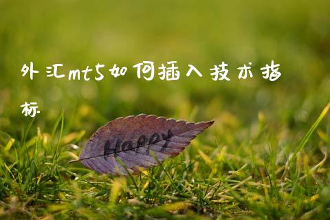 外汇mt5如何插入技术指标_https://wap.yjjixie.cn_保险理财_第1张