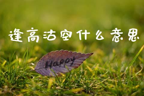 逢高沽空什么意思_https://wap.yjjixie.cn_证券市场_第1张