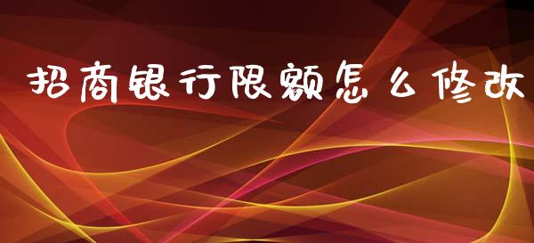 招商银行限额怎么修改_https://wap.yjjixie.cn_证券市场_第1张