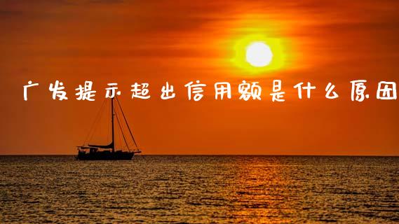 广发提示超出信用额是什么原因_https://wap.yjjixie.cn_保险理财_第1张