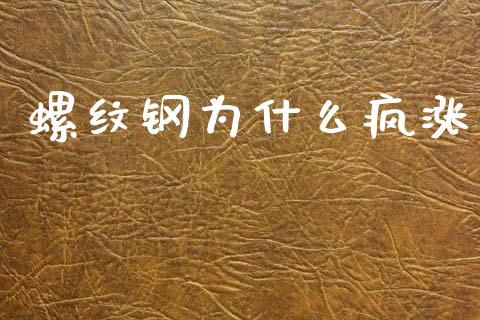 螺纹钢为什么疯涨_https://wap.yjjixie.cn_保险理财_第1张