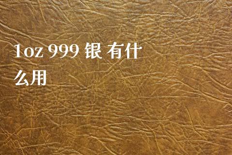 1oz 999 银 有什么用_https://wap.yjjixie.cn_商业资讯_第1张