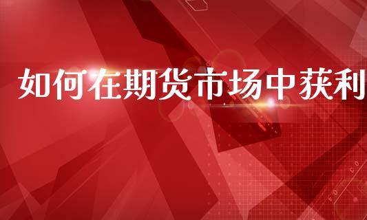 如何在期货市场中获利_https://wap.yjjixie.cn_商业资讯_第1张