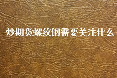炒期货螺纹钢需要关注什么_https://wap.yjjixie.cn_证券市场_第1张