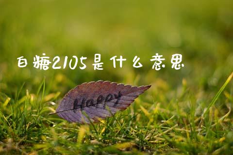 白糖2105是什么意思_https://wap.yjjixie.cn_证券市场_第1张