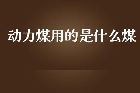 动力煤用的是什么煤_https://wap.yjjixie.cn_港股行情_第1张