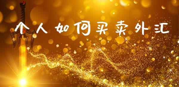 个人如何买卖外汇_https://wap.yjjixie.cn_保险理财_第1张