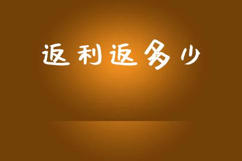返利返多少_https://wap.yjjixie.cn_港股行情_第1张