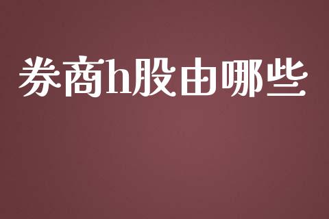 券商h股由哪些_https://wap.yjjixie.cn_商业资讯_第1张