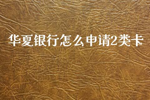 华夏银行怎么申请2类卡_https://wap.yjjixie.cn_商业资讯_第1张