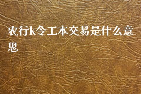 农行k令工本交易是什么意思_https://wap.yjjixie.cn_保险理财_第1张