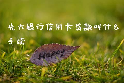 光大银行信用卡贷款叫什么手续_https://wap.yjjixie.cn_保险理财_第1张