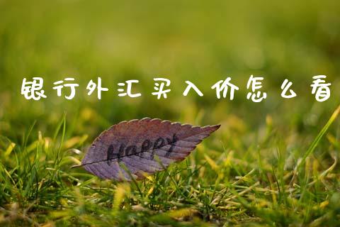 银行外汇买入价怎么看_https://wap.yjjixie.cn_保险理财_第1张