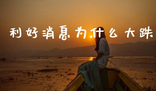 利好消息为什么大跌_https://wap.yjjixie.cn_港股行情_第1张