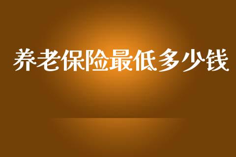 养老保险最低多少钱_https://wap.yjjixie.cn_证券市场_第1张