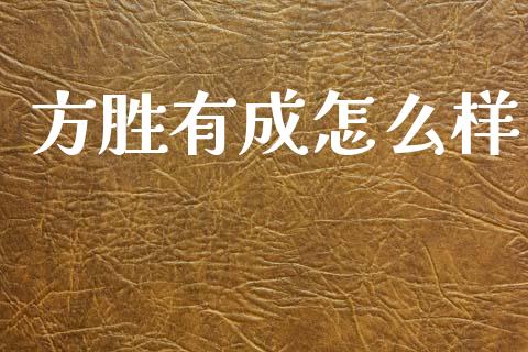 方胜有成怎么样_https://wap.yjjixie.cn_商业资讯_第1张