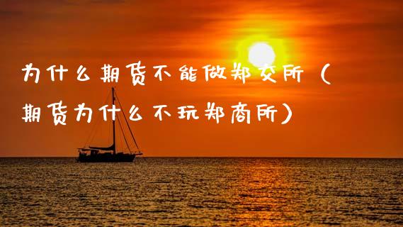为什么期货不能做郑交所（期货为什么不玩郑商所）_https://wap.yjjixie.cn_港股行情_第1张
