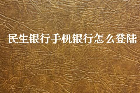 民生银行手机银行怎么登陆_https://wap.yjjixie.cn_港股行情_第1张