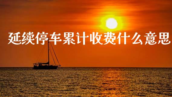 延续停车累计收费什么意思_https://wap.yjjixie.cn_保险理财_第1张