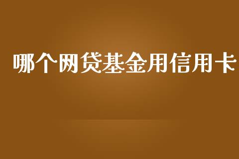 哪个网贷基金用信用卡_https://wap.yjjixie.cn_商业资讯_第1张