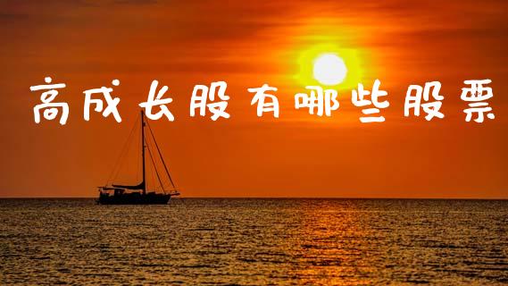 高成长股有哪些股票_https://wap.yjjixie.cn_港股行情_第1张
