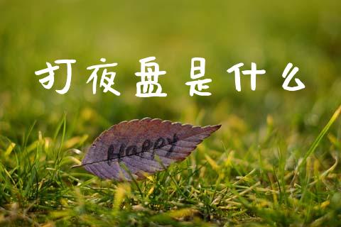 打夜盘是什么_https://wap.yjjixie.cn_证券市场_第1张