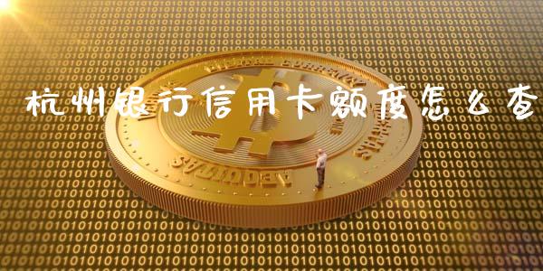 杭州银行信用卡额度怎么查_https://wap.yjjixie.cn_保险理财_第1张
