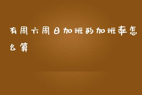 有周六周日加班的加班率怎么算_https://wap.yjjixie.cn_保险理财_第1张